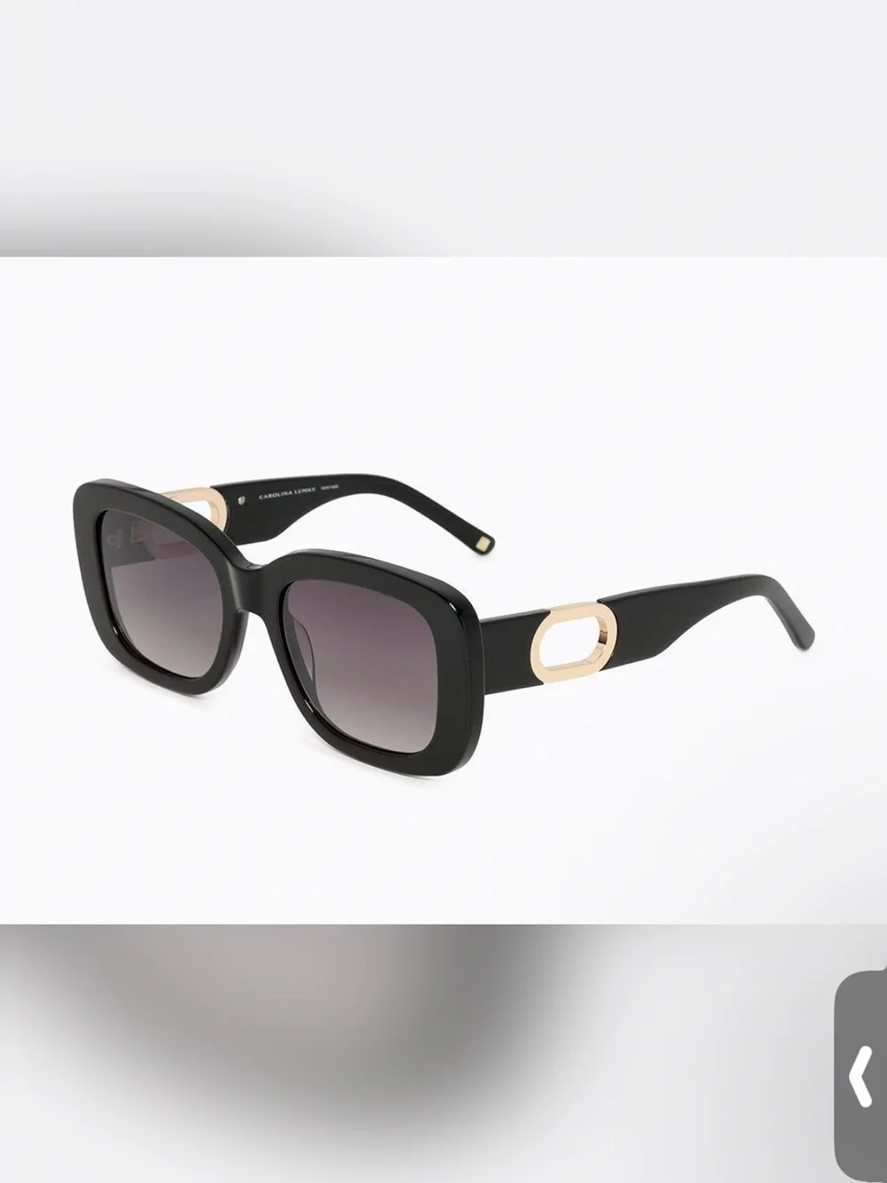 Carolina Lemke Women's Black Oversized Square Sunglasses with Dark Lenses - Picture 1 of 6